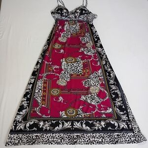 She's Cool Pink and Black Cheetah / Leopard Print Maxi Dress